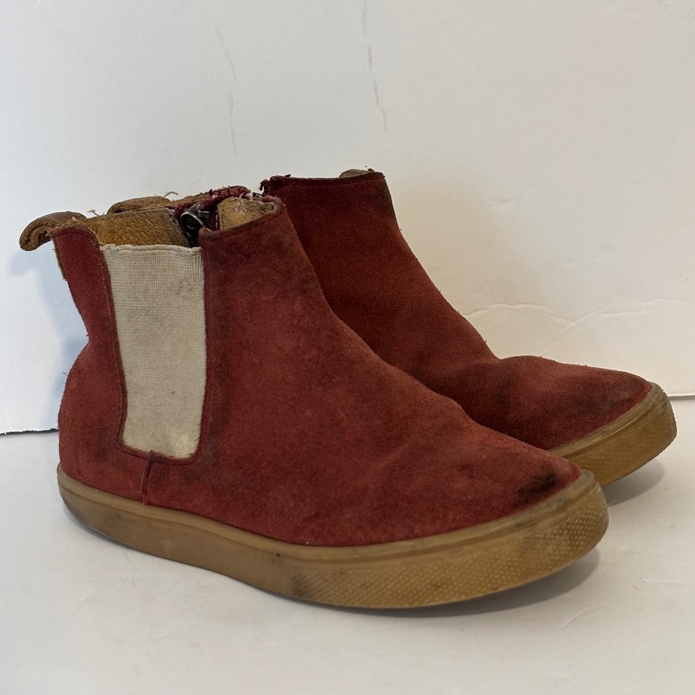 Freshly Picked Burgundy‎ Chelsea Boot Sneaker Kids Girls 10 Suede Zip Up Toddler